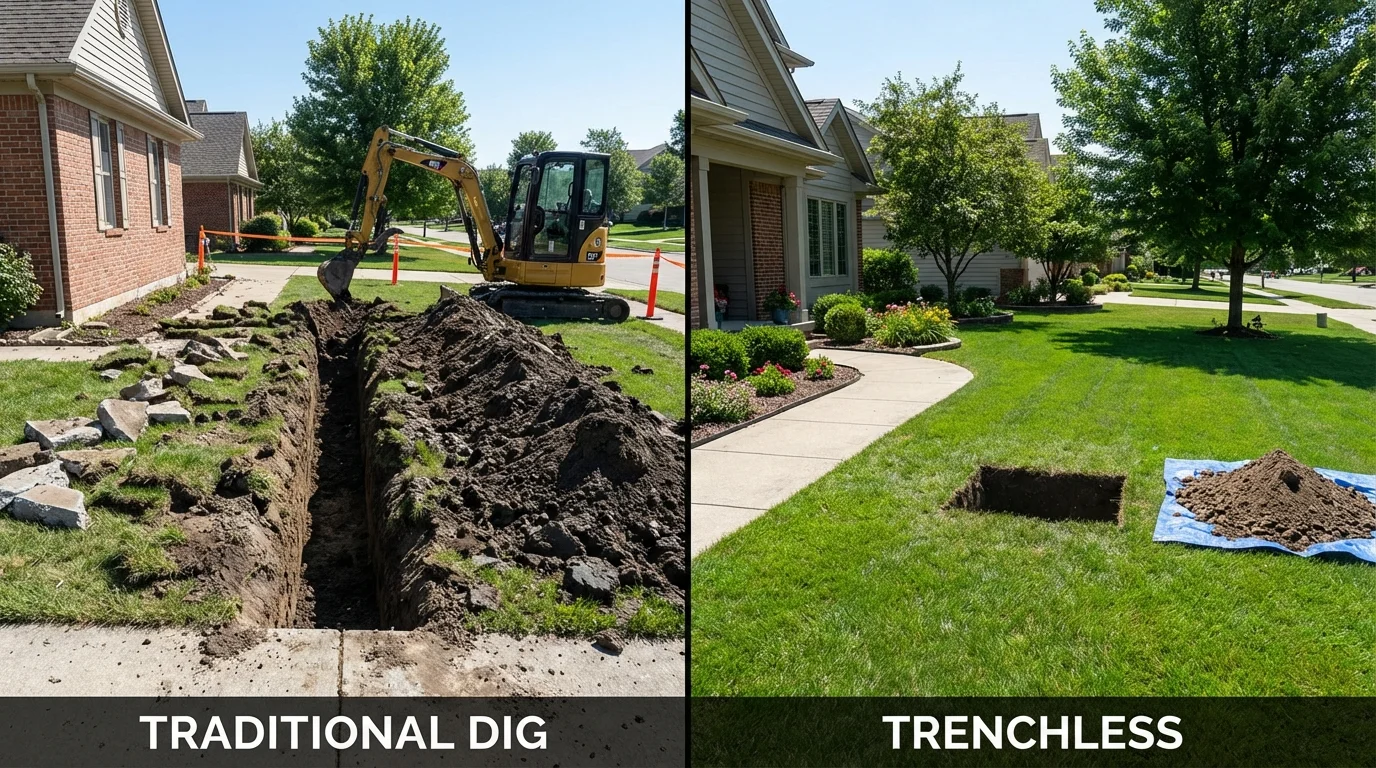 Trenchless sewer repair with minimal yard damage versus traditional excavation in Isabela, PR